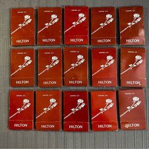 Vintage Set of Hilton Hotel Sewing Kits Unused - Set of 15